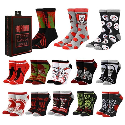 Horror Icons 13 Days of Scary Socks Box Set