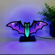 1pc LED Infinity Mirror, Bat LED Abyss Mirror Tunnel Light Night Light - Purple Blue Glowing USB Acrylic Light