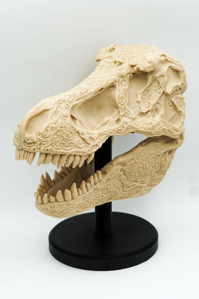 Artisan Carved Tyrannosaurus Rex Skull Fossil Replica