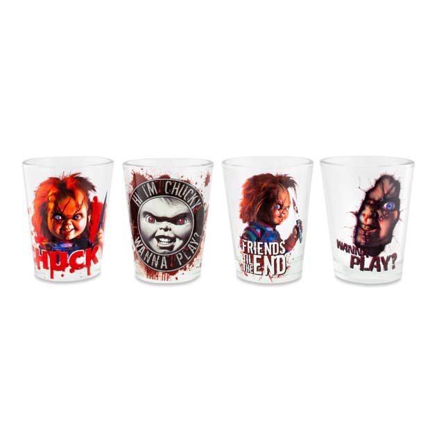 Childs Play Chucky 4 Piece 1.5oz Mini Glass Set - Faire