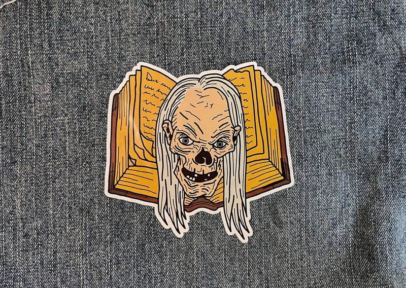 Ghoulish Storyteller die cut vinyl sticker