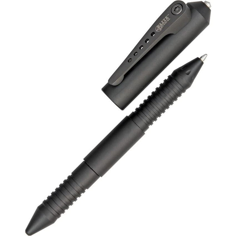 Tactical Pen Black with Aluminum Construction with Pocket Clip