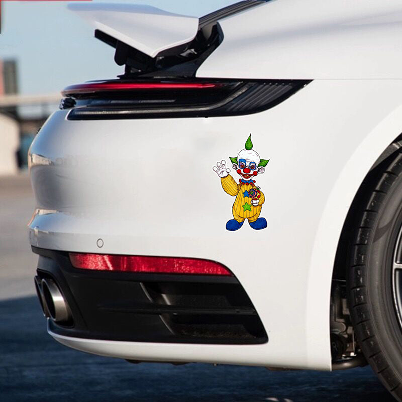 Short Killer Clown Stickers - Suitable for Cars, Trucks, Windows, Laptops, Bumpers, Luggage, Water Bottles, Waterproof Vinyl Decals