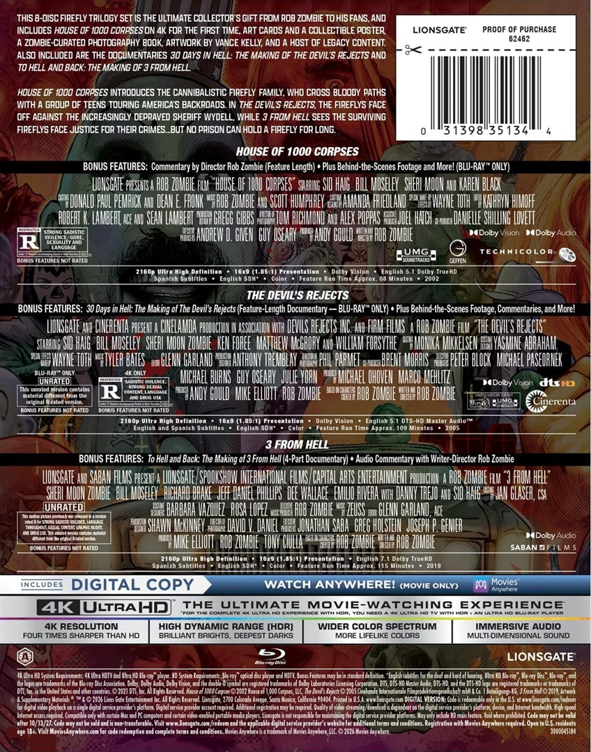 Rob Zombie's Firefly Trilogy – 8-Disc 4K Ultra HD Collector's Box
