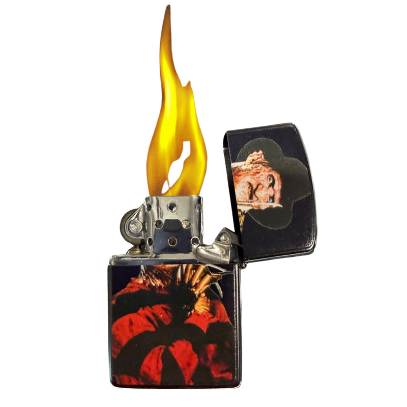 Nightmare Killer Windproof Style Lighter – Refillable Metal Pocket Lighter – Horror Slasher Inspired Design – Flip-Top Windproof Lighter