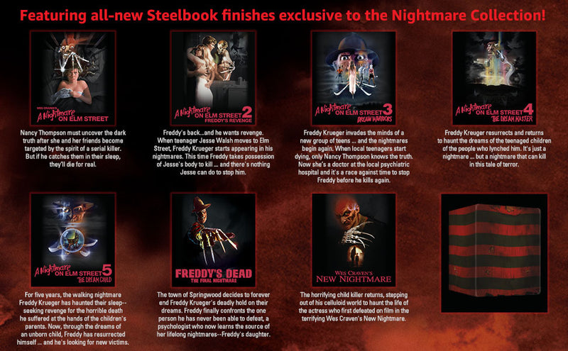 Nightmare on Elm Street 7-Film Collection Limited Edition Steelbook Library Case 4K Ultra HD + Digital