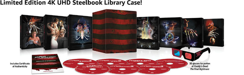 Nightmare on Elm Street 7-Film Collection Limited Edition Steelbook Library Case 4K Ultra HD + Digital