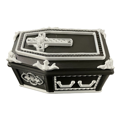 3D Printed Coffin Box – 7.5-Inch Gothic Horror Storage Display Piece