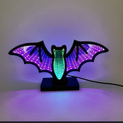 1pc LED Infinity Mirror, Bat LED Abyss Mirror Tunnel Light Night Light - Purple Blue Glowing USB Acrylic Light
