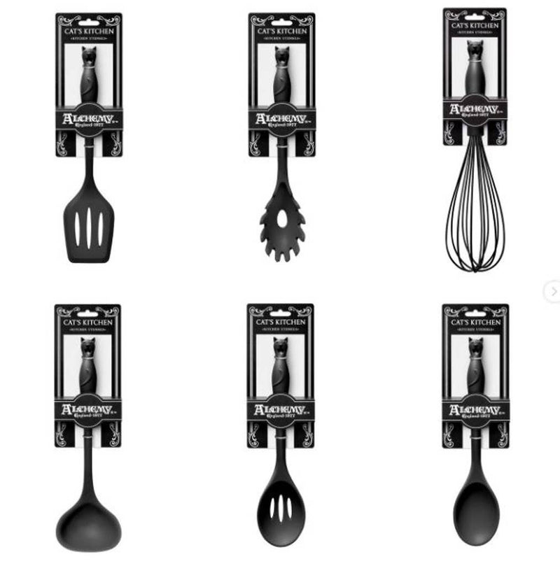 Alchemy Gothic Kitchen Utensil Black Cat Pasta Spoon