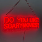 Do You Like Scary Movies Neon Sign Light for Bedroom Wall Decor USB Powered Gaming Accessories Acrylic Neon Light LED Signs for Video Game Room Bar Sign Party Decoration Gamer Gifts Giving