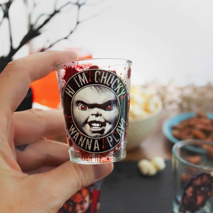 Childs Play Chucky 4 Piece 1.5oz Mini Glass Set - Faire