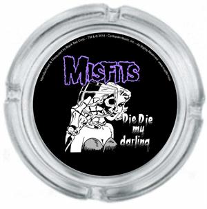 Misfits “Die Die My Darling” Glass Ashtray – 4" Horror Punk Decorative Home Accessory