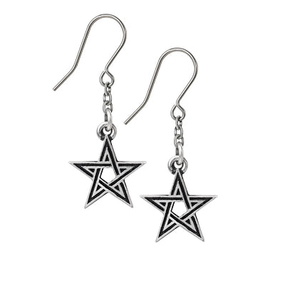 Black Star Pentagram Earrings