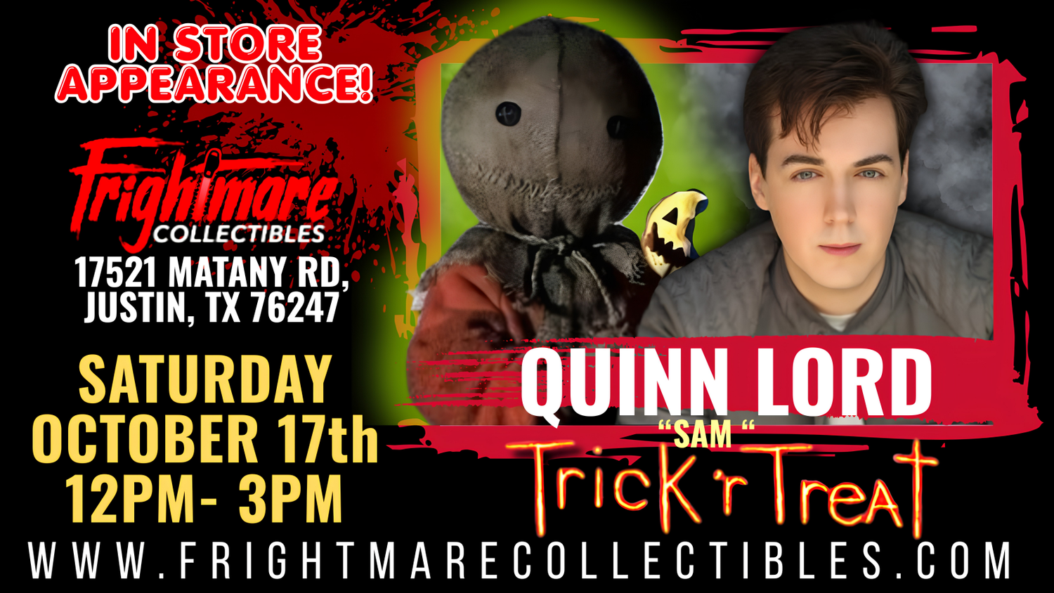 Meet Trick r Treat's Sam/Quinn Lord at Frightmare Collectibles!