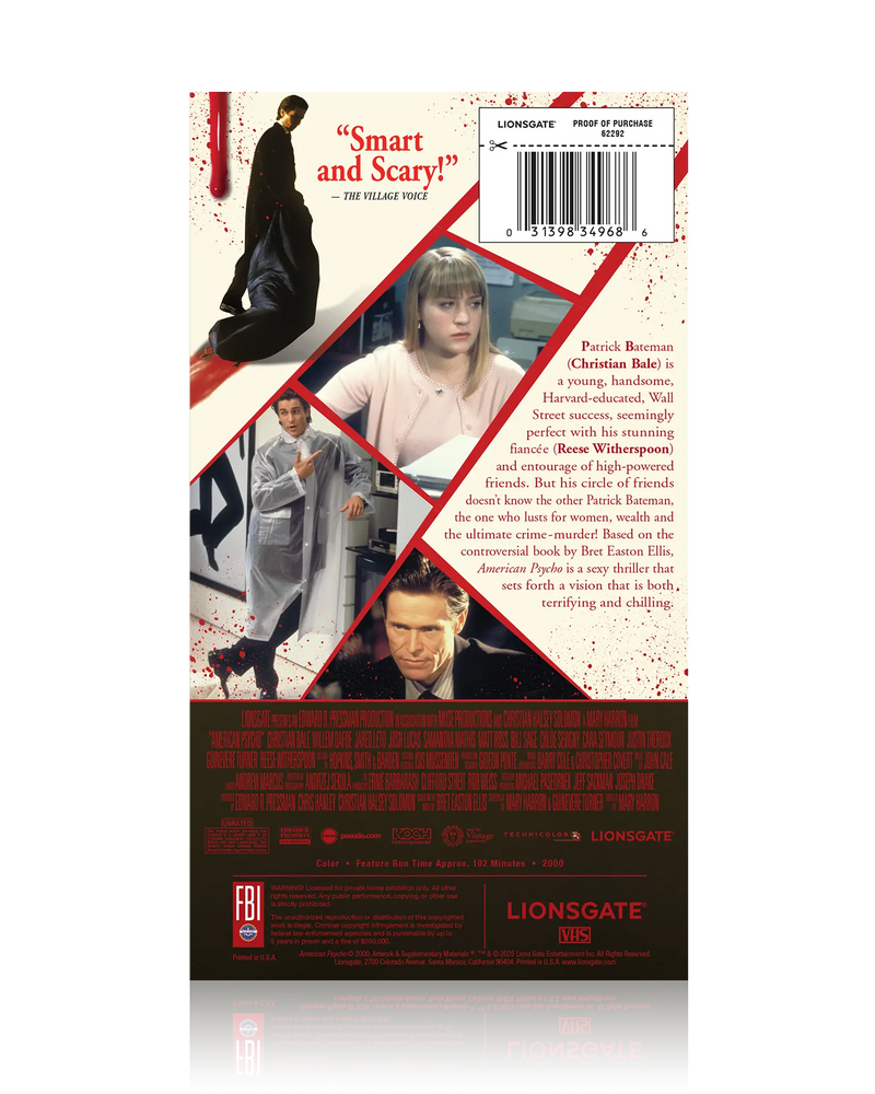 American Psycho VHS – BE KIND, REWIND EDITION