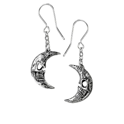 Skull Moon Dangler Earrings