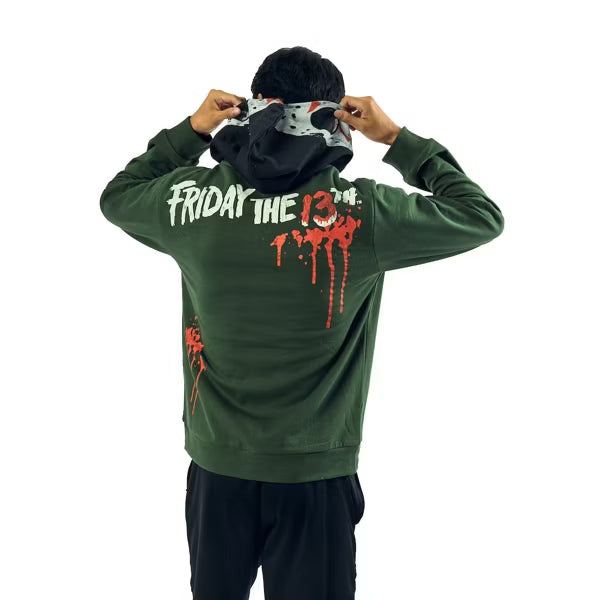 Friday the 13th Jason Voorhees Cosplay Zip-Up Mask Hoodie Horror Movie Graphic Hoodie