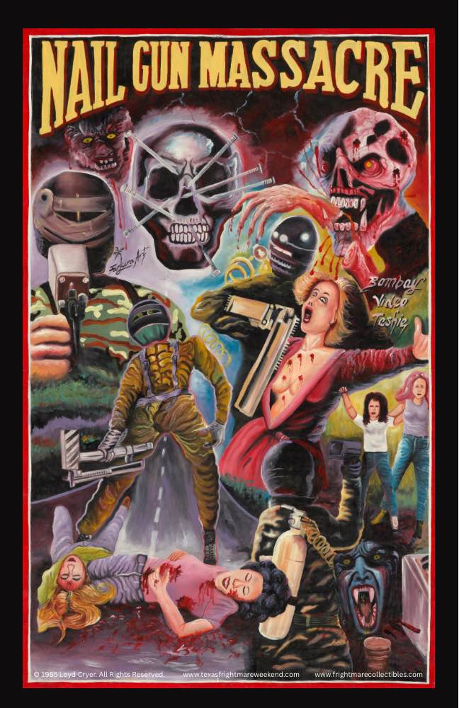 Nail Gun Massacre – Deadly Prey by Artist  Farkira  Ghanaian Movie Poster Art Print – 11x17