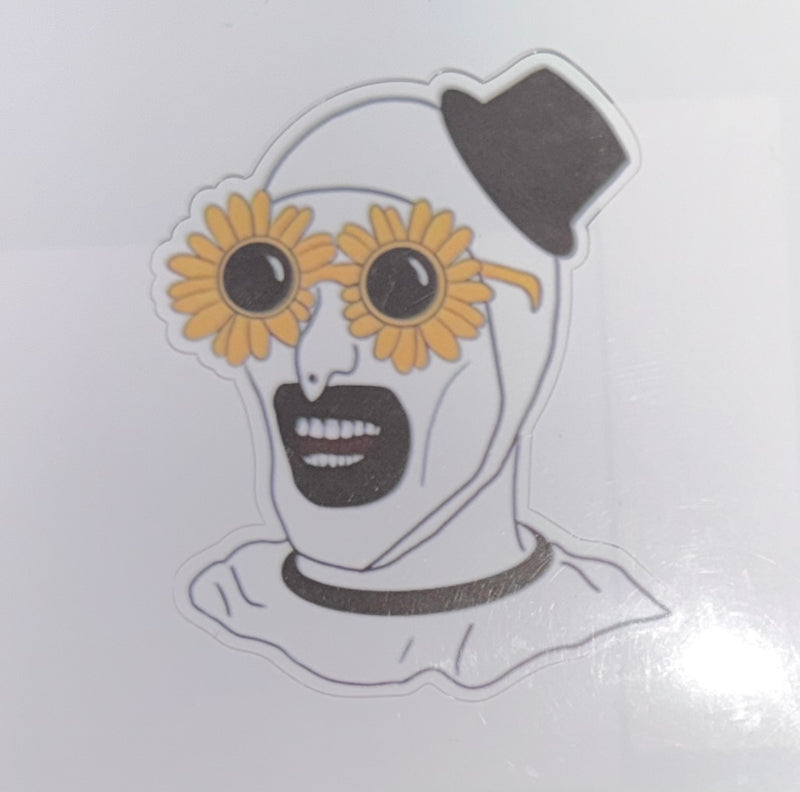 Art the Clown with Daisy Glasses Sticker