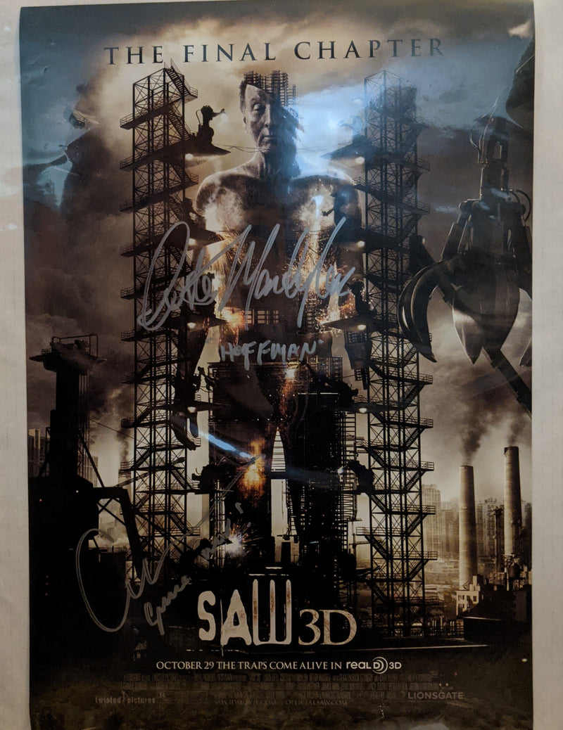 SAW 3D Poster Autographed Poster, Costas Mandylor, Cary Elwes