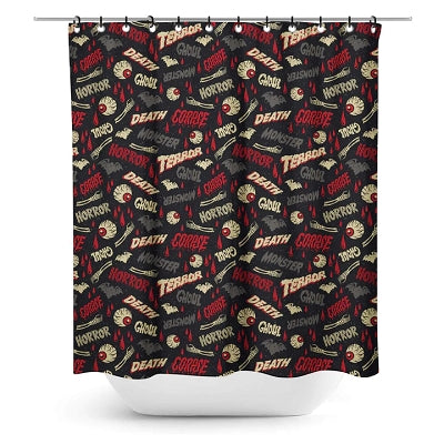 Sourpuss Oh The Horror Shower Curtain