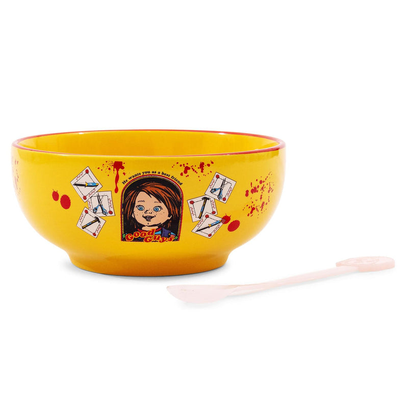 Child's Play Good Guys Ceramic Bowl With Color-Changing Spoon Holds 28 Ounces