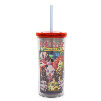  Killer Klowns From Outer Space Carnival Cup With Lid and Straw | Holds 20 Ounces