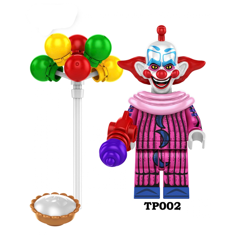 Slim Killer Klowns from Outer Space Horror Clown Minifigure with Popcorn Gun & Balloon Display