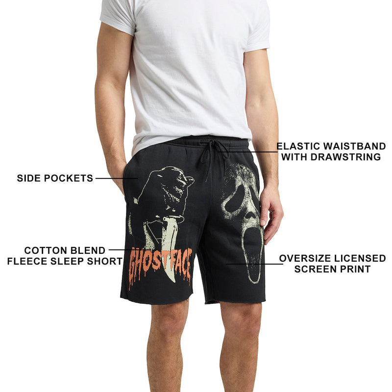 Ghostface Character Men's Black Sleep Pajama Shorts