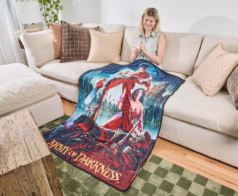 Army Of Darkness Movie Poster Fleece Throw Blanket | 45 x 60 Inches
