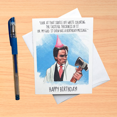 American Psycho Birthday Card