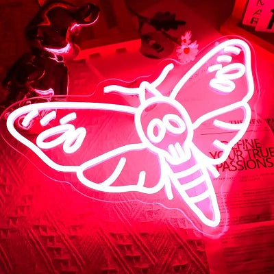 Death's Head Moth LED Neon Silence of the Lambs Sign