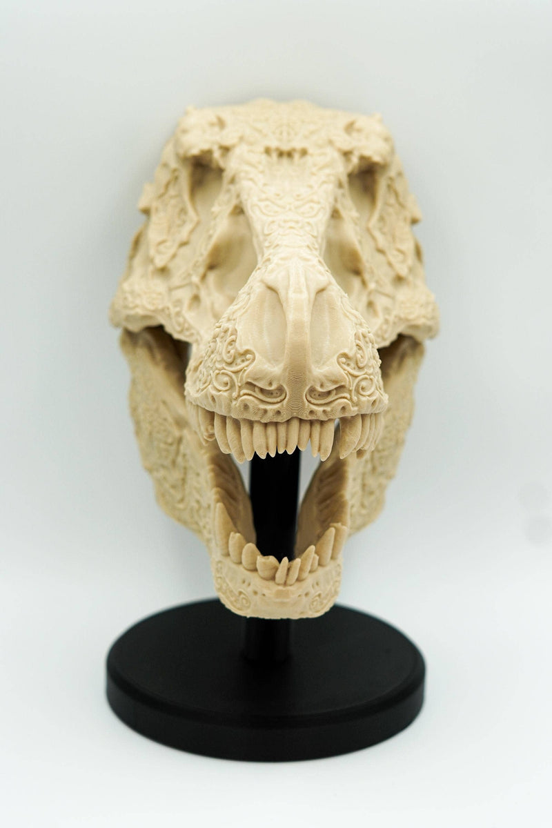 Artisan Carved Tyrannosaurus Rex Skull Fossil Replica
