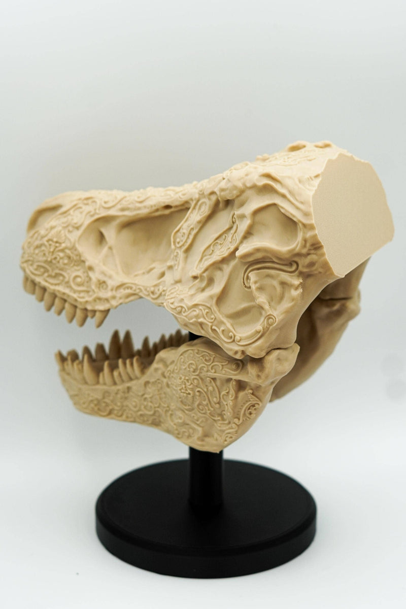 Artisan Carved Tyrannosaurus Rex Skull Fossil Replica