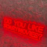 Do You Like Scary Movies Neon Sign Light for Bedroom Wall Decor USB Powered Gaming Accessories Acrylic Neon Light LED Signs for Video Game Room Bar Sign Party Decoration Gamer Gifts Giving
