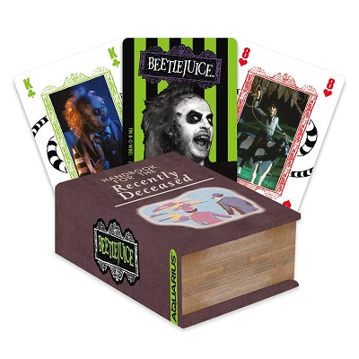 Beetlejuice Premium Playing Cards in Recently Deceased Book Carrying Case