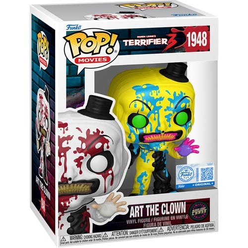 Chase Variant Terrifier 3 Art the Clown Bloody Funko Pop! Vinyl Figure #1948 - Entertainment Earth Exclusive