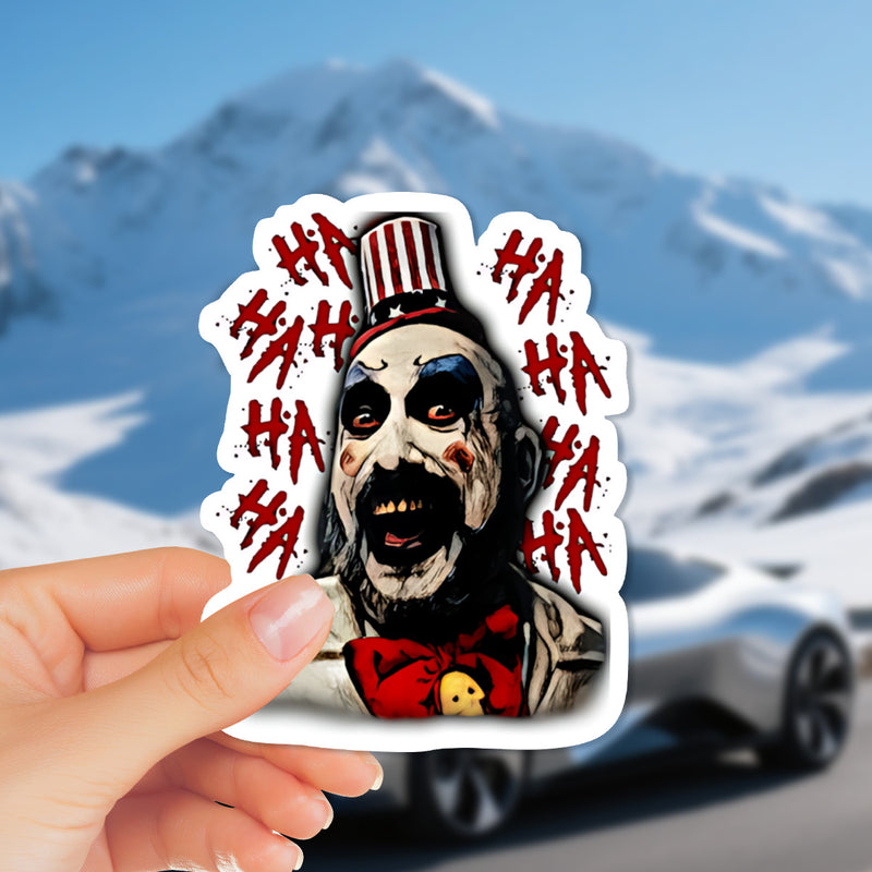 Captain Spaulding Sticker Matte Finish, Waterproof, Single Use, for Laptop, Tablet, Wall, Car, Phone, Cabinet Decoration, Tablet Sticker, Laptop Decoration, Selfadhesive Design, Decorative Vinyl, Highquality Decal, Durable Vinyl, Adhesive Sticker