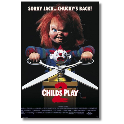 Childs Play 2 Chucky Movie Poster 24x36 - Horror Cult Classic Wall Art
