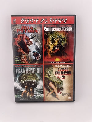Night of Terror Collection, Boa Vs. Python, Lake Placid 3, Chupacabra Terror, Frankenfish, DVD, Used
