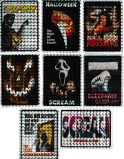 Retro Prismatic Horror Movie Stickers