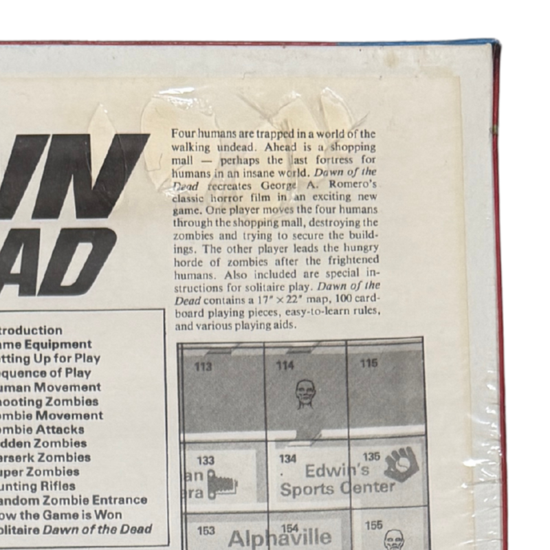 Dawn of the Dead 1981 SPI Board Game – George A. Romero – Rare Vintage Factory Sealed