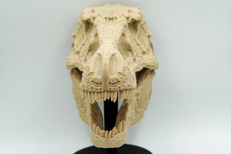 Artisan Carved Tyrannosaurus Rex Skull Fossil Replica