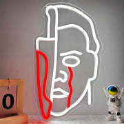 Terrifying Face Neon Lights, LED Neon Lights In The Bedroom, Men's Cave, Birthday, Christmas Gifts for Boys