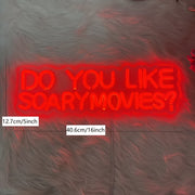 Do You Like Scary Movies Neon Sign Light for Bedroom Wall Decor USB Powered Gaming Accessories Acrylic Neon Light LED Signs for Video Game Room Bar Sign Party Decoration Gamer Gifts Giving