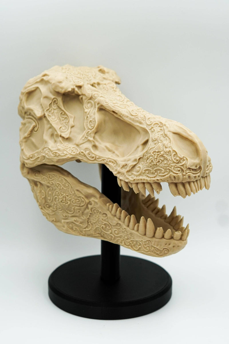 Artisan Carved Tyrannosaurus Rex Skull Fossil Replica