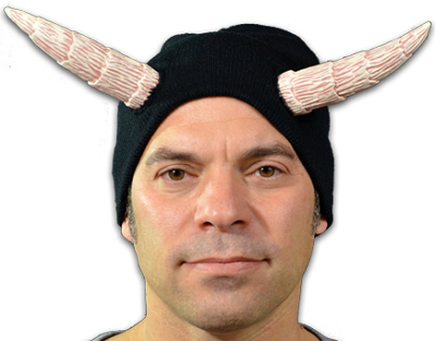 THE DEVILS CAP HALLOWEEN HORNED BEANIE HAT BLACK