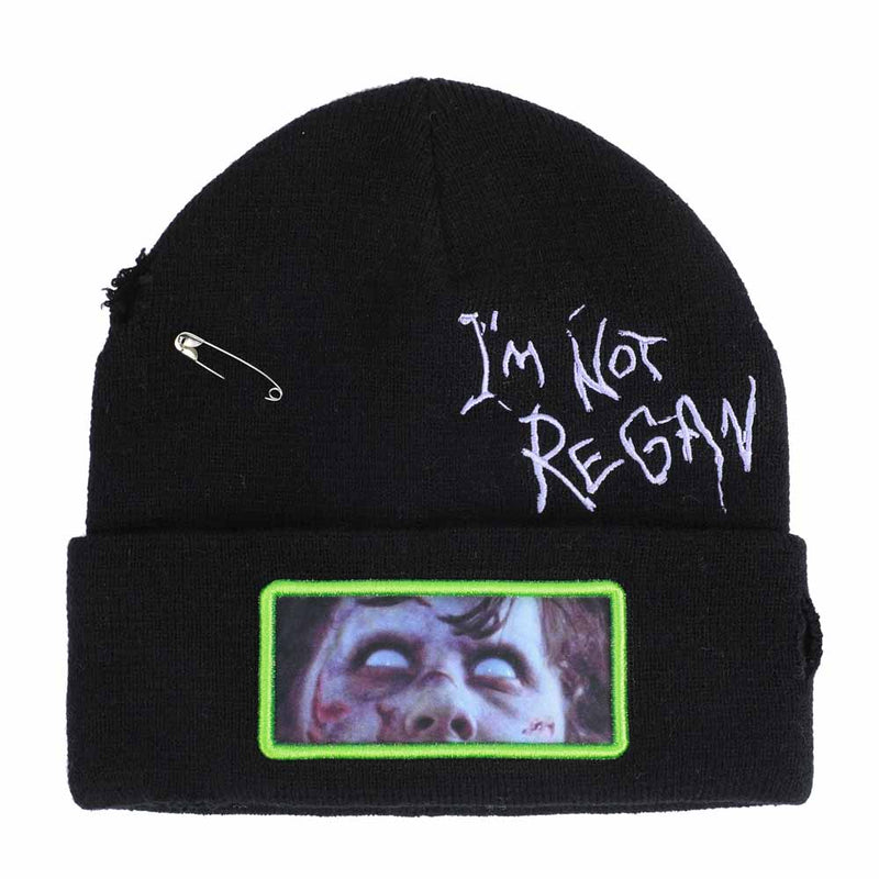 The Exorcist I'm Not Regan Distressed Sublimated Patch Cuff Beanie