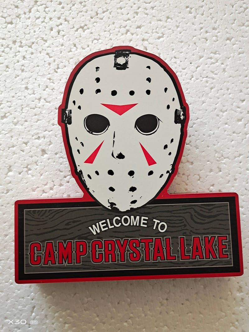Friday the 13th Mask Peeking Large Die Cut MDF Box Wall Sign